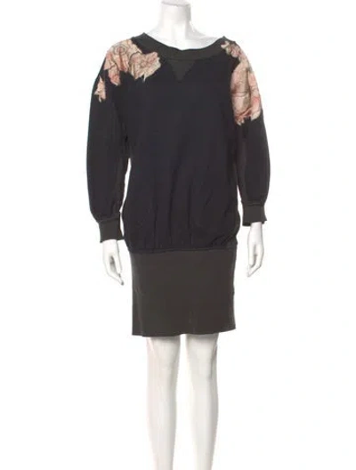 Pre-owned Chloé Crew Neck Mini Dress In Black