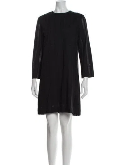 Pre-owned Chloé Crew Neck Mini Dress In Black
