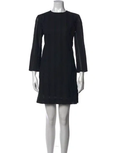 Pre-owned Chloé Crew Neck Mini Dress In Black