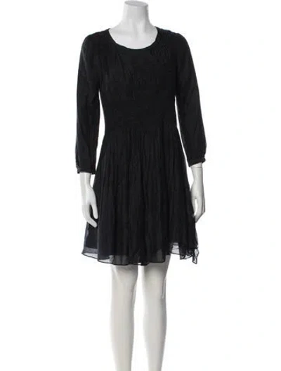 Pre-owned Chloé Crew Neck Mini Dress In Blue