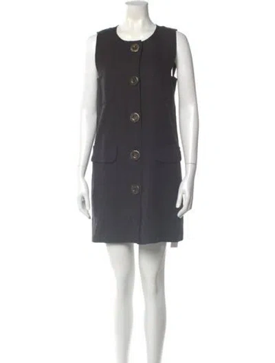 Pre-owned Chloé Crew Neck Mini Dress In Gray