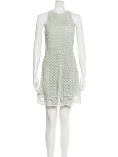 Pre-owned Chloé Crew Neck Mini Dress In Green