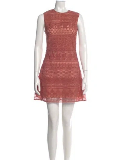 Pre-owned Chloé Crew Neck Mini Dress In Pink