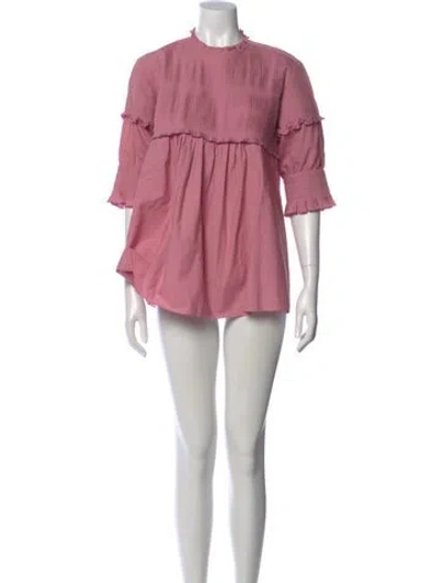 Pre-owned Chloé Crew Neck Mini Dress In Pink