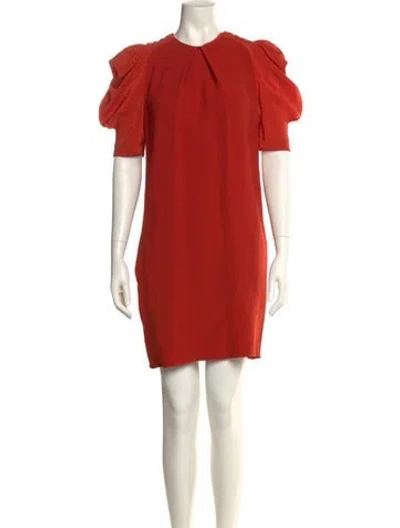 Pre-owned Chloé Crew Neck Mini Dress In Red