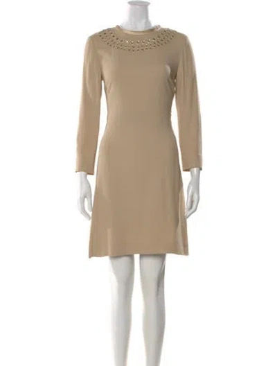 Pre-owned Chloé Crew Neck Mini Dress W/ Tags In Neutral