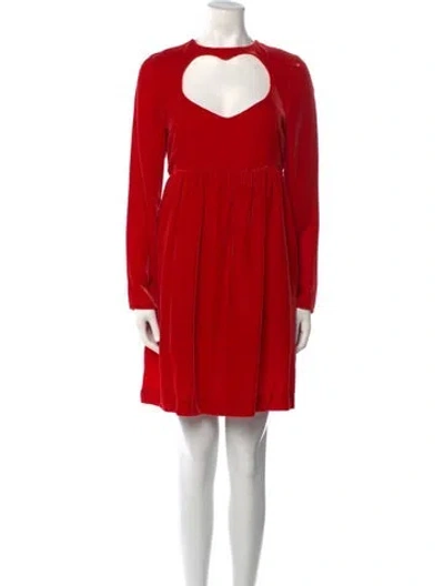 Pre-owned Chloé Crew Neck Mini Dress W/ Tags In Red