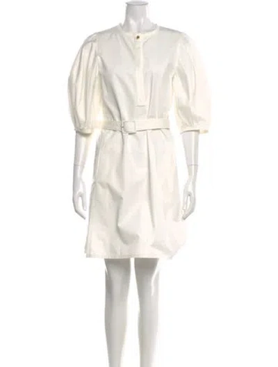 Pre-owned Chloé Crew Neck Mini Dress In White