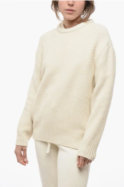 Chloé Crew Neck Pure Cashmere Jumper In White