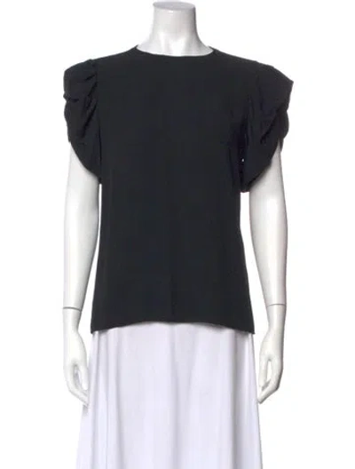 Pre-owned Chloé Crew Neck Short Sleeve Blouse In Black