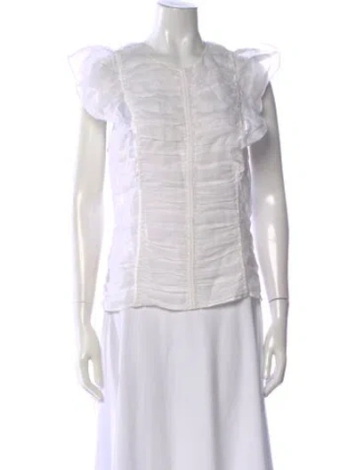 Pre-owned Chloé Crew Neck Short Sleeve Blouse In Green