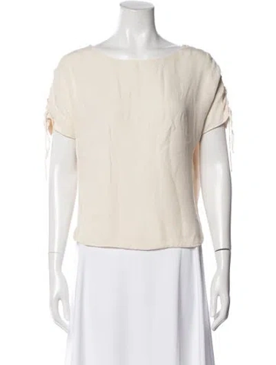 Pre-owned Chloé Crew Neck Short Sleeve Blouse In Neutral