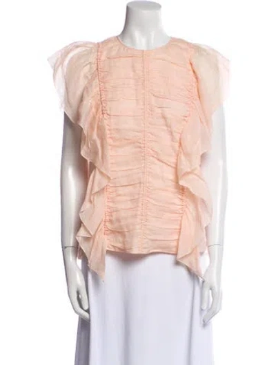 Pre-owned Chloé Crew Neck Short Sleeve Blouse In Pink