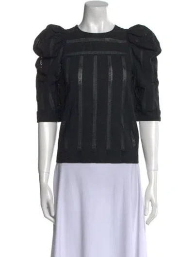 Pre-owned Chloé Crew Neck Short Sleeve Top In Black