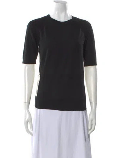 Pre-owned Chloé Crew Neck Short Sleeve Top In Black
