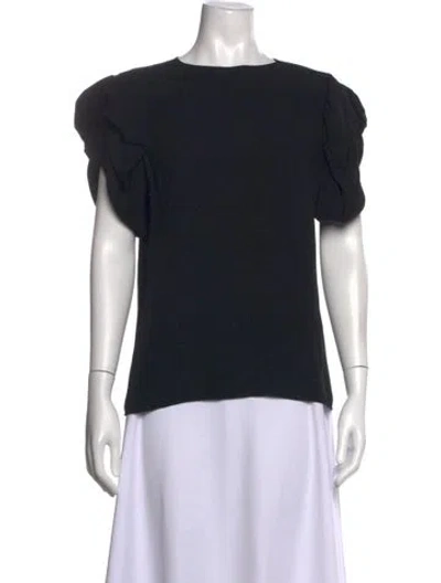 Pre-owned Chloé Crew Neck Short Sleeve Top In Black