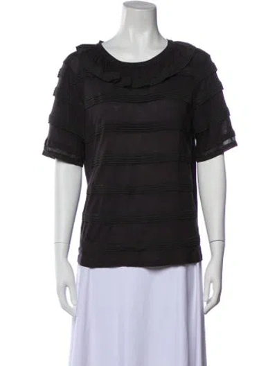 Pre-owned Chloé Crew Neck Short Sleeve Top In Gray