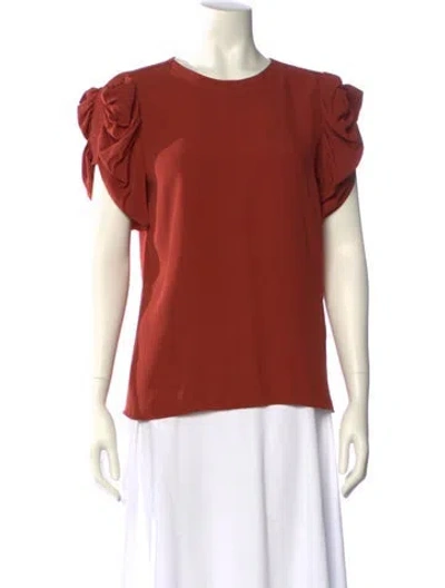 Pre-owned Chloé Crew Neck Short Sleeve Top In Orange