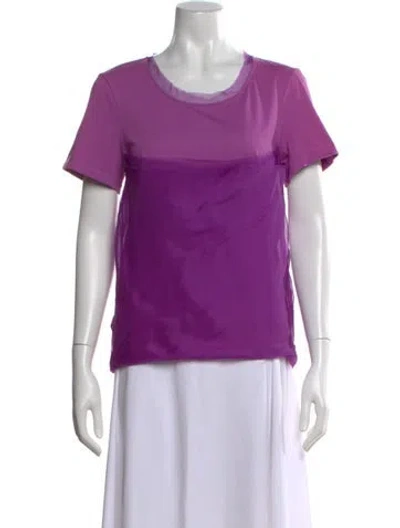 Pre-owned Chloé Crew Neck Short Sleeve Top In Purple
