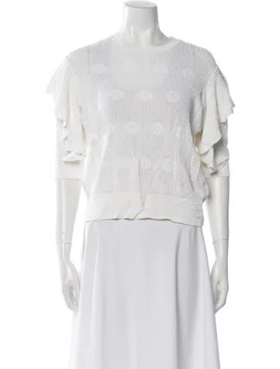 Pre-owned Chloé Crew Neck Short Sleeve Top In White