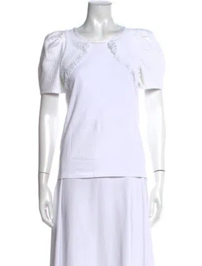 Pre-owned Chloé Crew Neck Short Sleeve Top In White