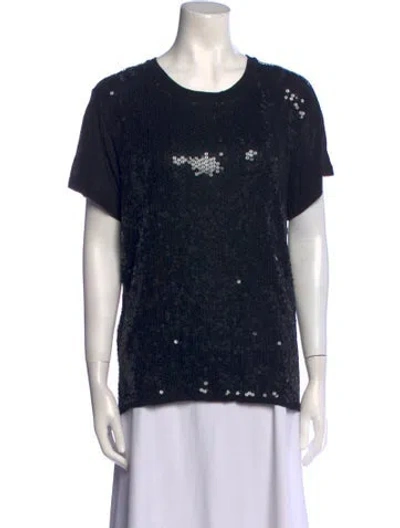 Pre-owned Chloé Crew Neck Short Sleeve T-shirt In Black