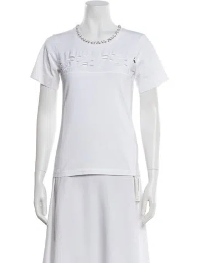 Pre-owned Chloé Crew Neck Short Sleeve T-shirt In White