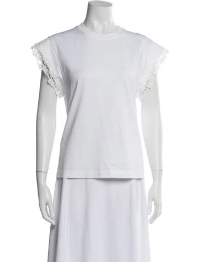 Pre-owned Chloé Crew Neck Short Sleeve T-shirt In White