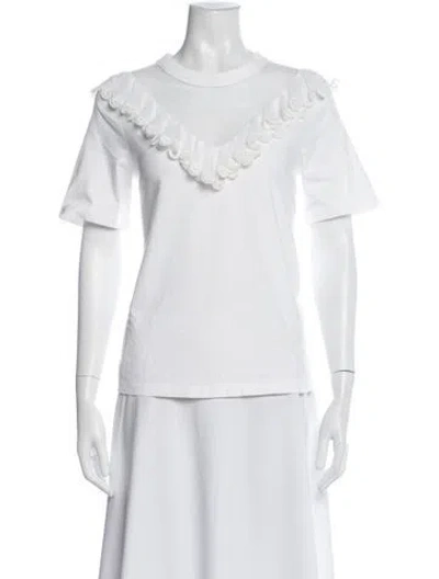 Pre-owned Chloé Crew Neck Short Sleeve T-shirt In White