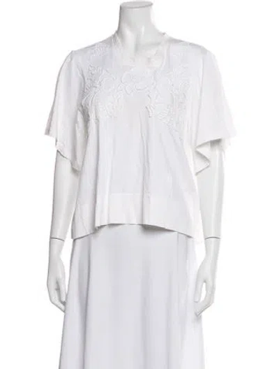 Pre-owned Chloé Crew Neck Short Sleeve T-shirt In White