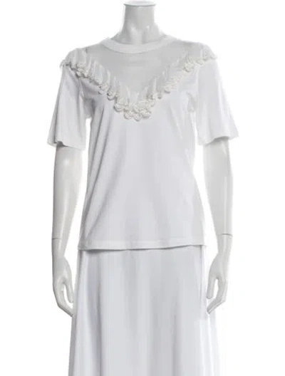 Pre-owned Chloé Crew Neck Short Sleeve T-shirt In White
