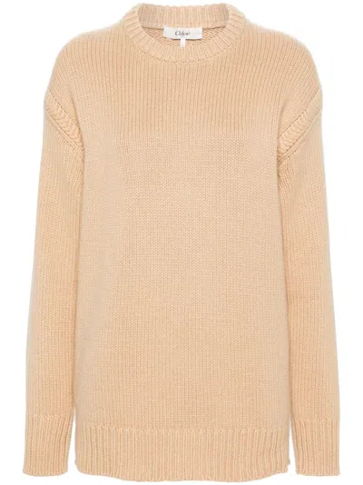 Chloé Crew-neck Sweater In Ultimate Nude