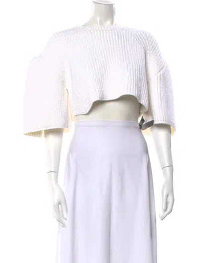 Pre-owned Chloé Crew Neck Sweater W/ Tags In White