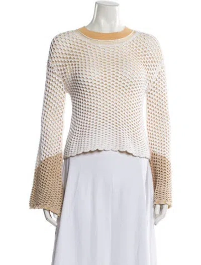 Pre-owned Chloé Crew Neck Sweater In White
