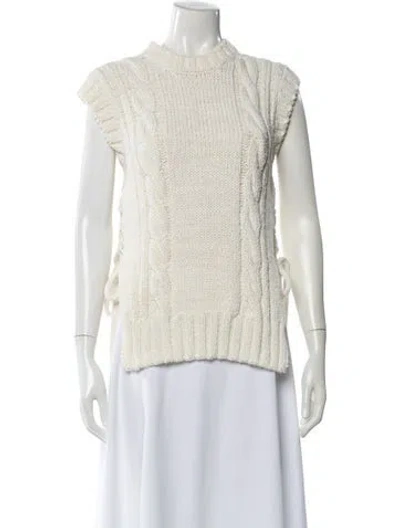 Pre-owned Chloé Crew Neck Sweater In White