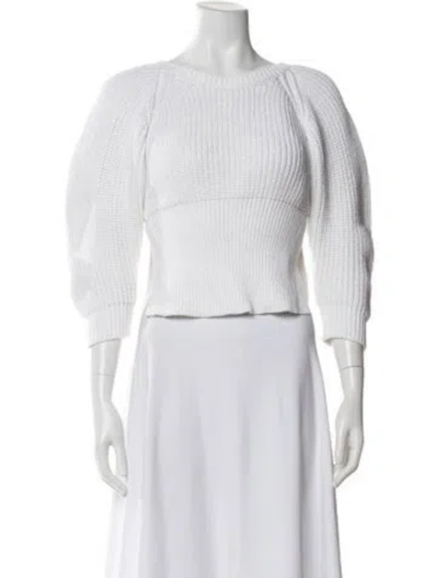 Pre-owned Chloé Crew Neck Sweater In White