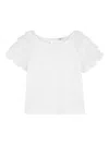 Chloé Ruffle-detail T-shirt In White