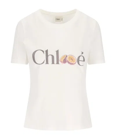 Chloé Passion Fruit Print Baby Fit Cotton Jersey T-shirt In White