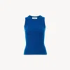 Chloé Crew-neck Tank Top In A Wool Knit In Blue