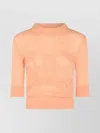 Chloé Wool And Silk Logo-applique Top In Orange