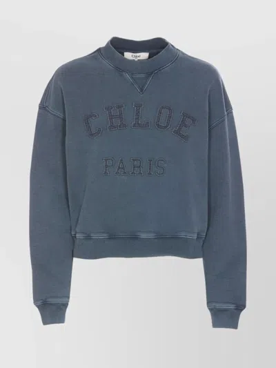 CHLOÉ CREWNECK KNITWEAR WITH RIBBED CUFFS AND HEM