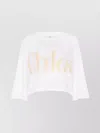 Chloé T-shirt Court Oversize En Jersey De Coton À Logo Femme Blanc Taille Xl 100% Coton
