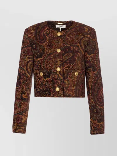 CHLOÉ CREWNECK PAISLEY EMBROIDERED JACKET