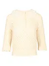 Chloé Pointelle Knit Sweaters And Cardigans White In Yellow