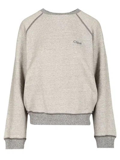Chloé Crewneck Sweater Sweatshirts Grey