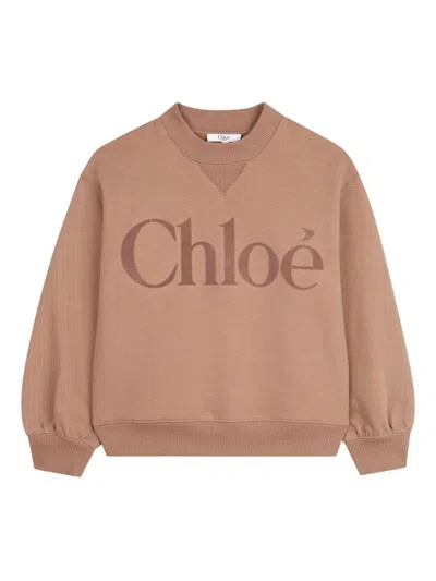 CHLOÉ CREWNECK SWEATSHIRT WITH LOGO CHLOE