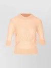 Chloé Wool And Silk Logo-applique Top In Neutral