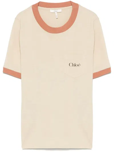 Chloé Crewneck Tshirt With Logo