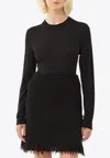 Chloé Tweed Boucle Silk Cashmere Mini Skirt In Black