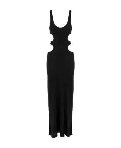 Chloé Crinkled-effect Tank Maxi Dress In Black